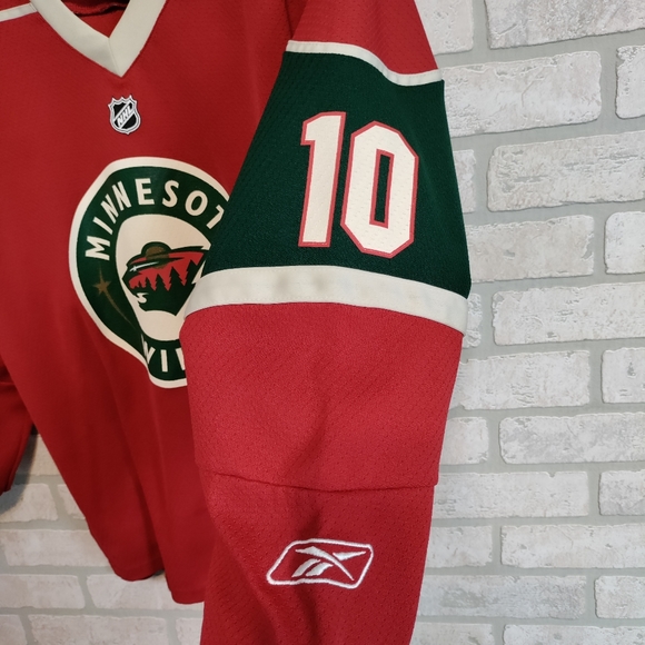 NHL Minnesota WILD Hockey Youth MARIAN GABORIK 10 Jersey Red/Green/Biege L/XL - Picture 8 of 11